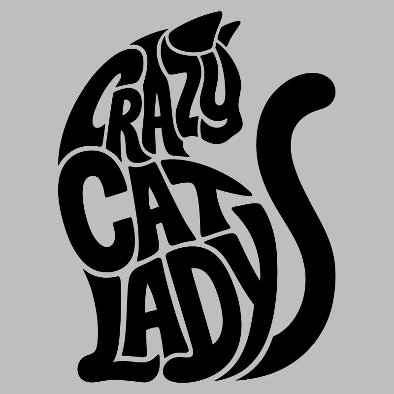 Cat Lady Typography Colors Selectable