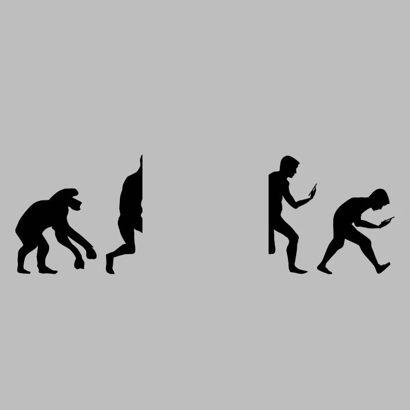 Icône de dépendance au téléphone portable de smartphone drôle d’évolution