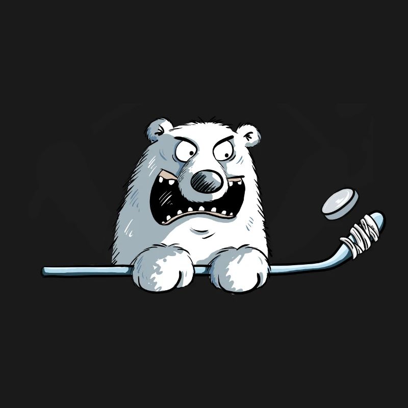 Cooler Eisbär Mit Eishockeyschläger I Eishockey