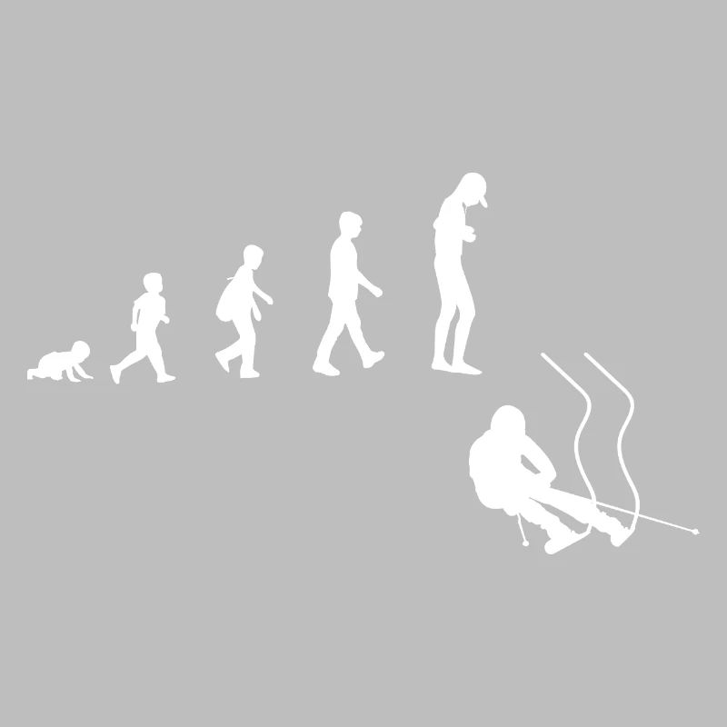 Evolution from baby to downhill skier