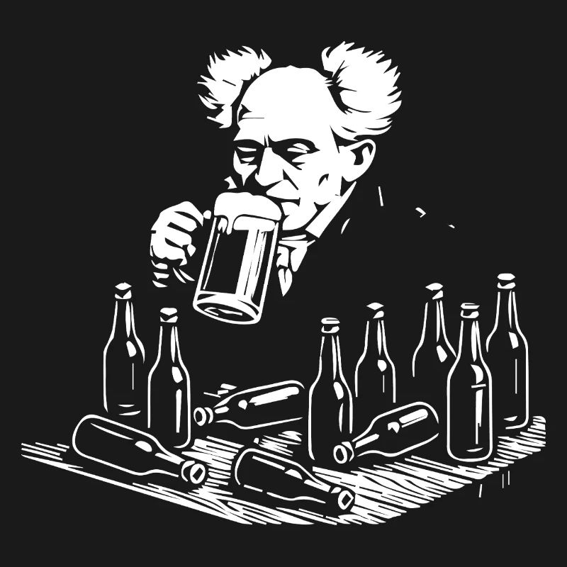 Arthur Schopenhauer drinking beers at the pub
