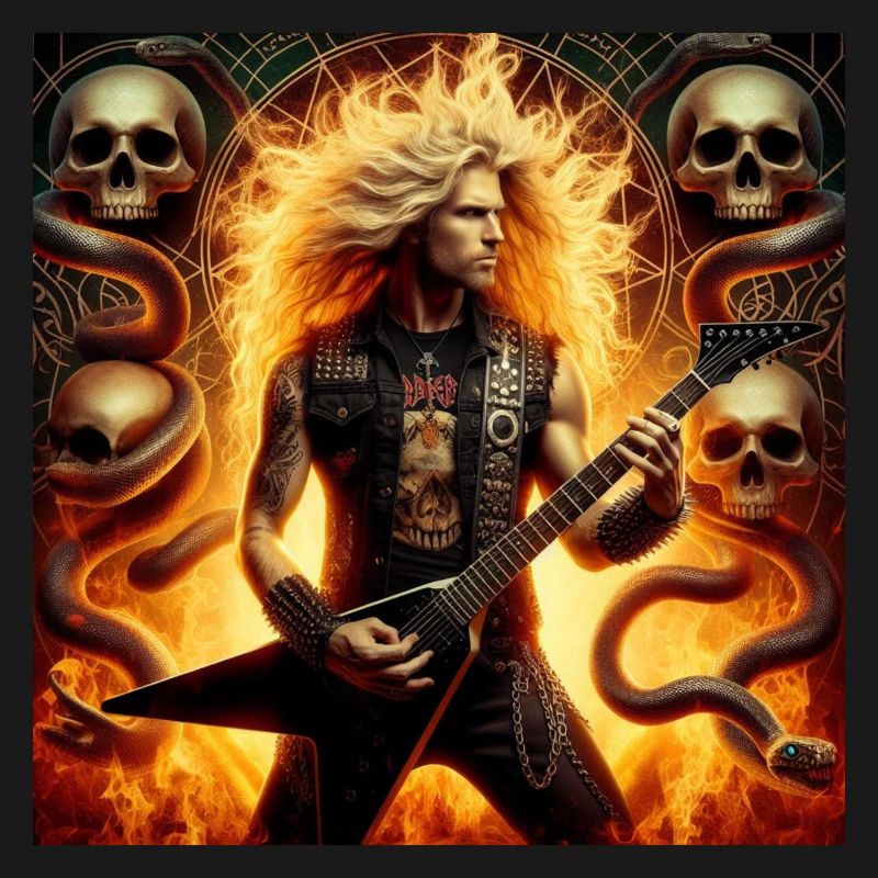 Guitariste de métal dans le monde souterrain
