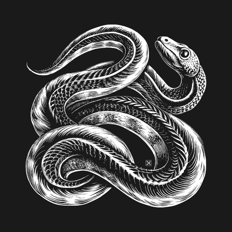 Serpent blanc entrelacé