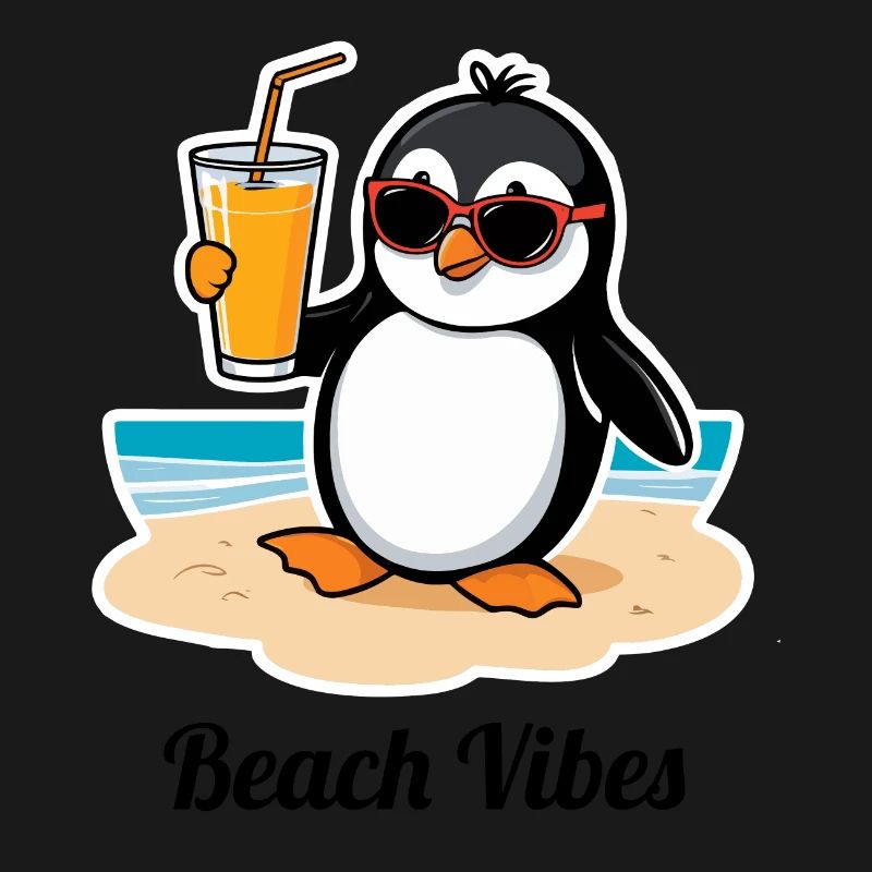 Pingouin de plage décontracté – sentiment de vacances d’été
