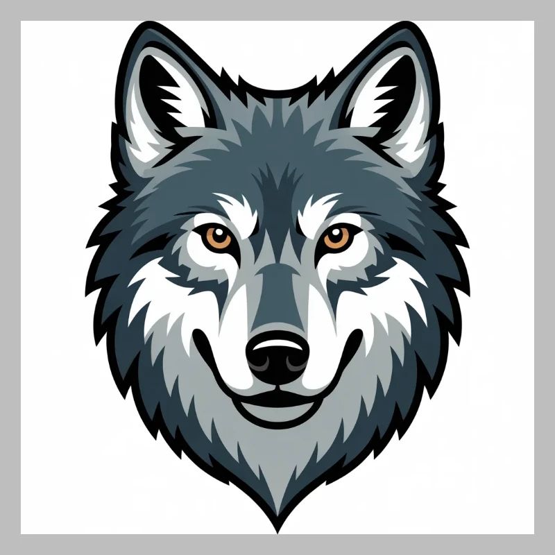 Wolf Head – stylized illustration