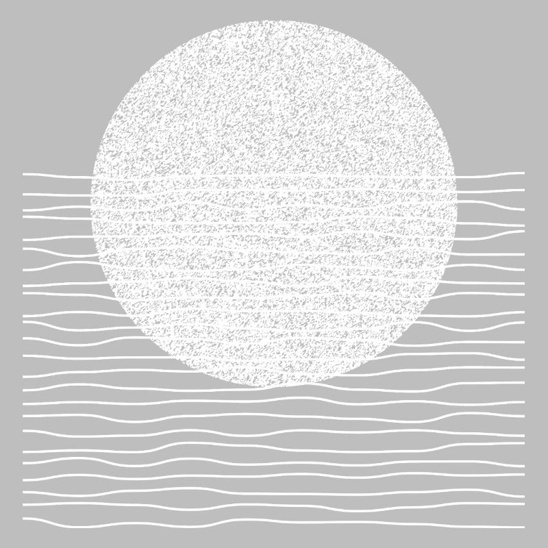 Monochrome Sun Over Waves