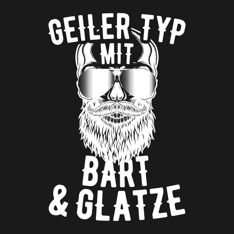 Geiler Typ Mit Bart & Glatze Glatzkopf Bartträger