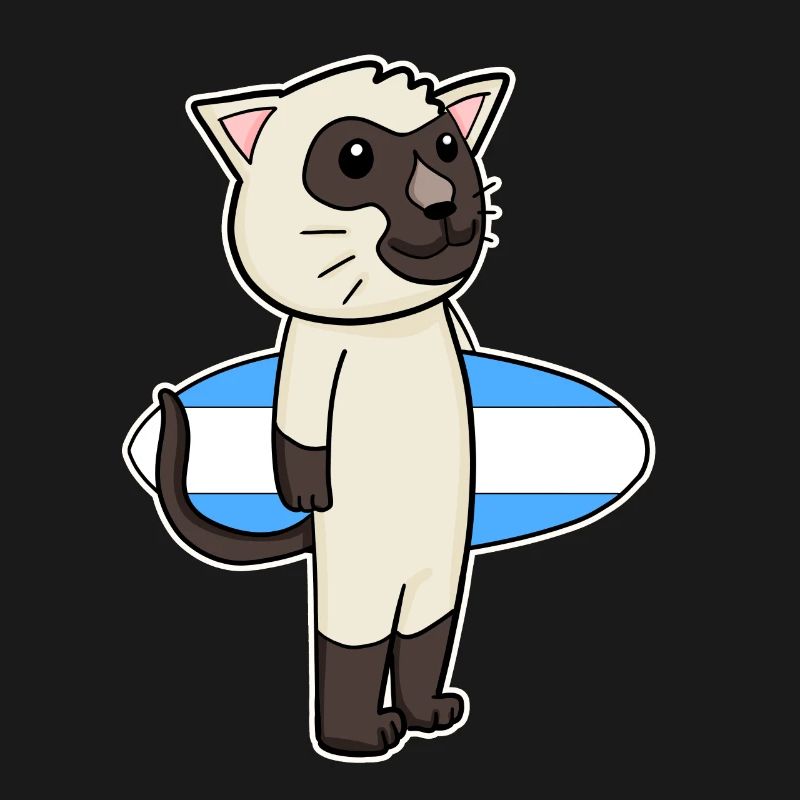 Planche de surf Cat Siamese Cat Surfing Gift