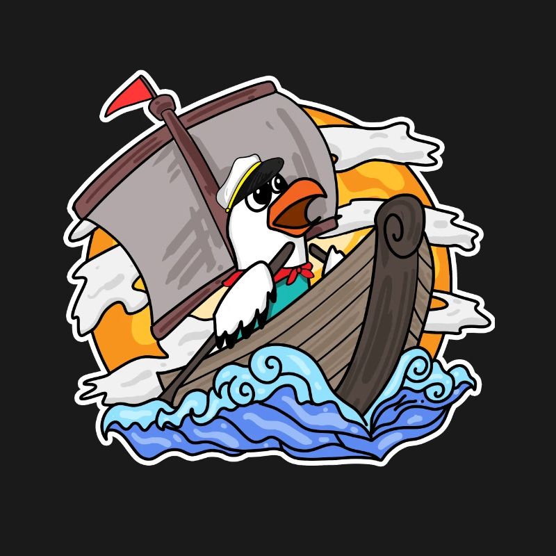Mouette dans le bateau