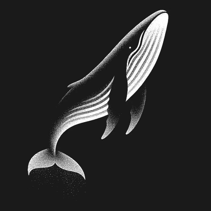 Stylish Whale Dotwork Design