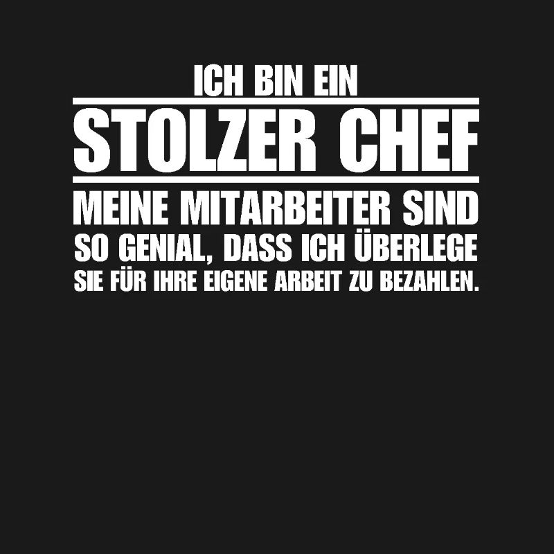 stolzer Chef geniale Mitarbeiter lustiger Chef