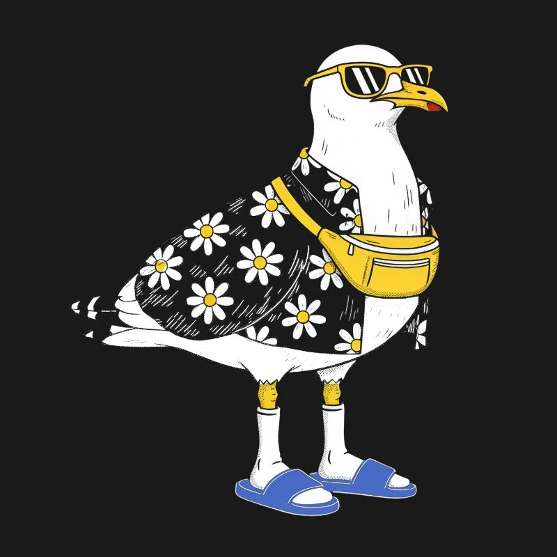 Gänseblümchen-Seemöwe im Sommerlook