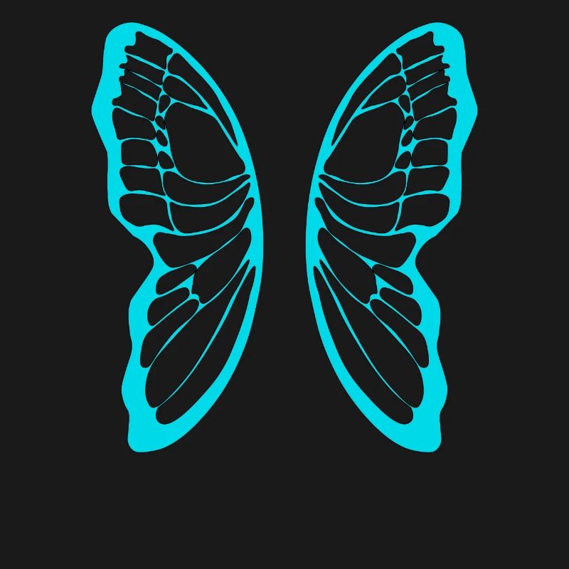 Turquoise butterfly wing pattern on black