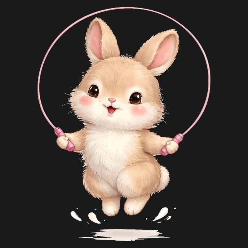 Mignonne corde de saut en forme de lapin