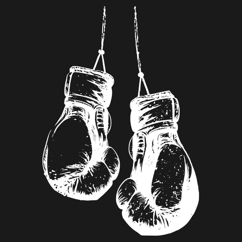 Gants de boxe suspendus en blanc