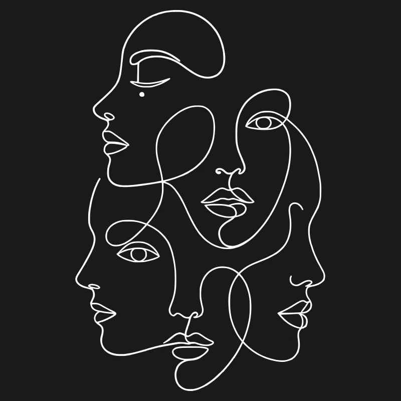 Minimalist One White Line Multi Face