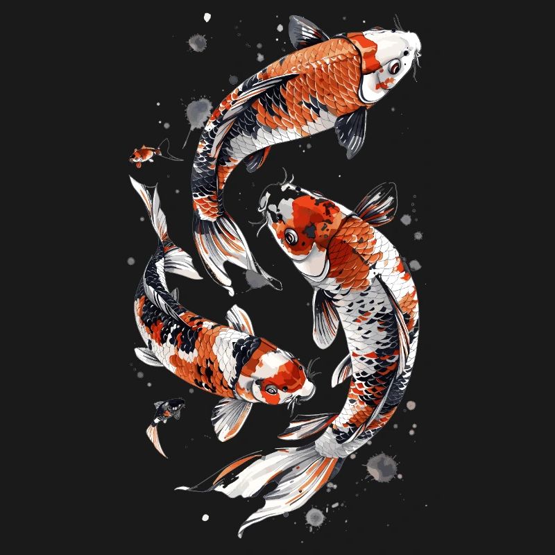 Conception astucieuse de poisson Koi, conception élégante de Koi
