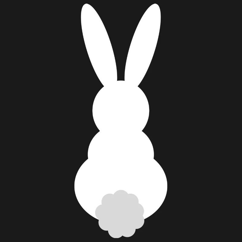 Silhouette de lapin avec une queue duveteuse
