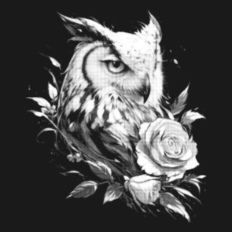 Blumen Rose Eule Ästhetik Nachteule Vogel Geschenk