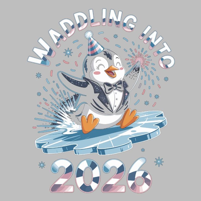 Pinguin Neujahrsshirt 2026 – Perfekt zu Silvester