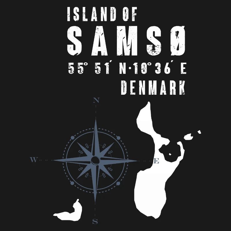 Samsø Samsoe Inselumriss Kompass