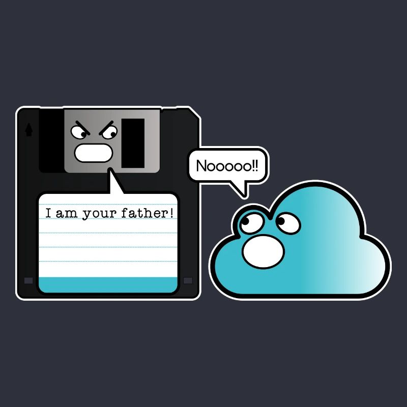 Diskette Cloud Speicher Vater Computer Witz