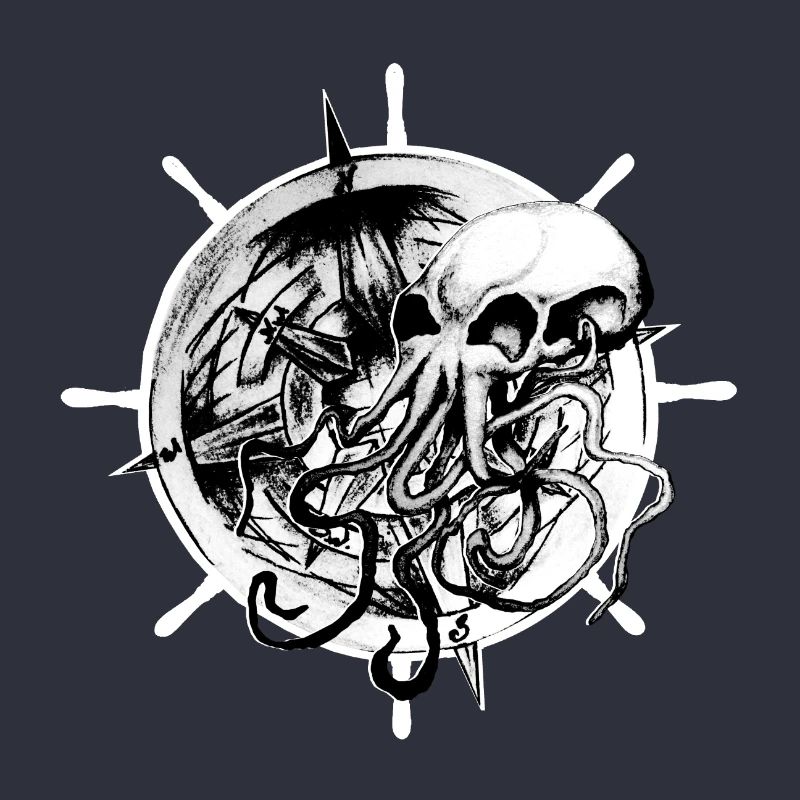 Conception de tatouage de crâne de pieuvre