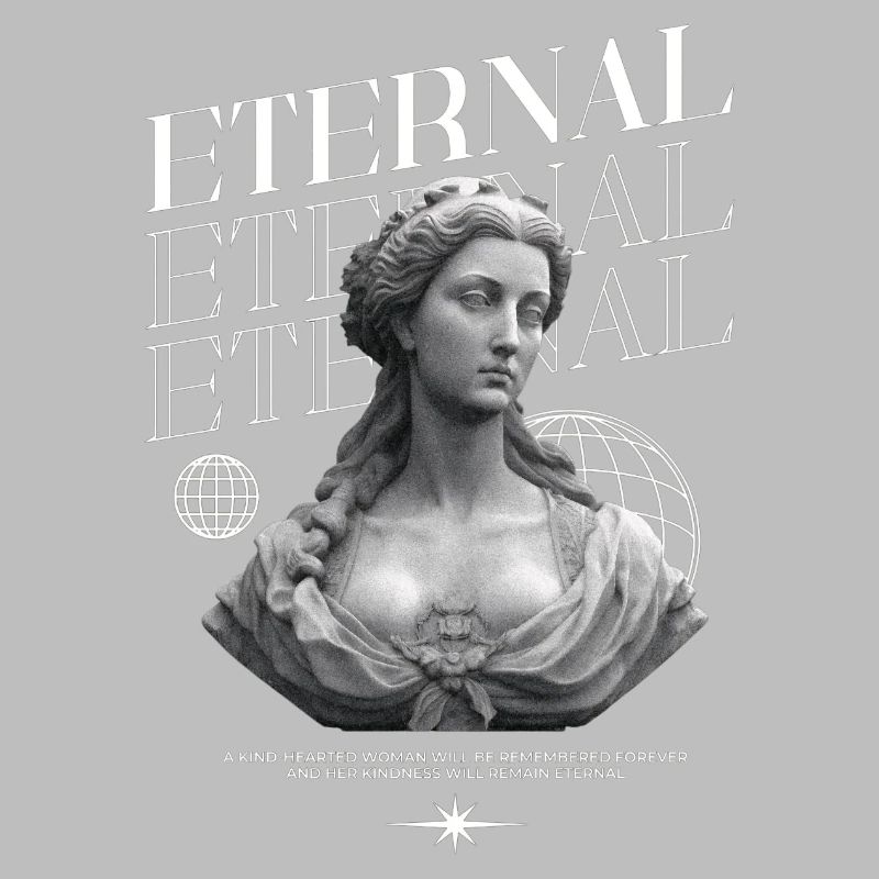 Bonté éternelle : Statue, collage globe
