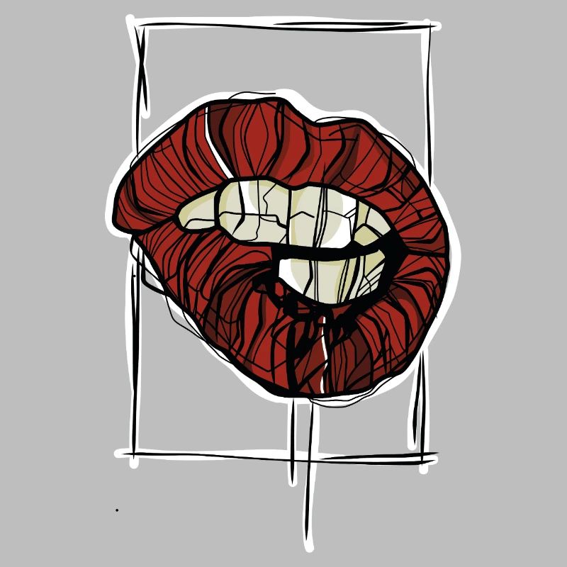 Red Lips Graphic Graphic Sketch