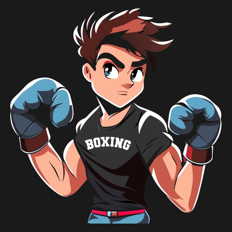 Conception de boxe adolescente avec des gants de boxe