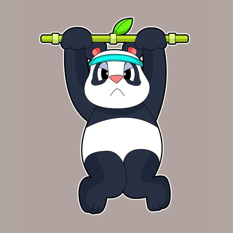 Panda Bodybuilder Pull-ups Bodybuilding