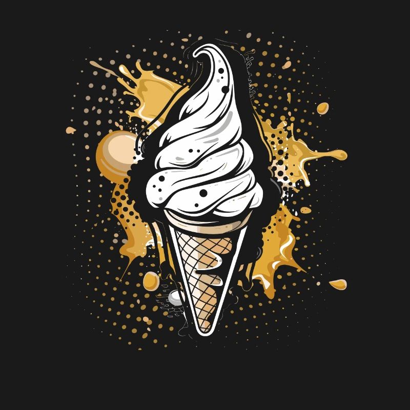 Cornet de crème glacée Éclaboussures de couleur