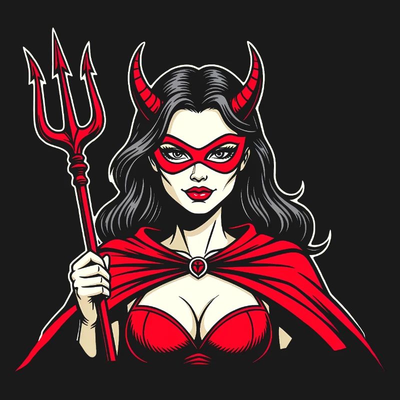 Devil Trident Hell Devil Woman Woman Devil