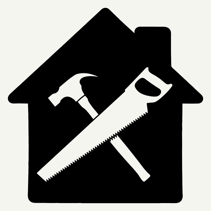 Construction de maison à logo d’outil de charpentier
