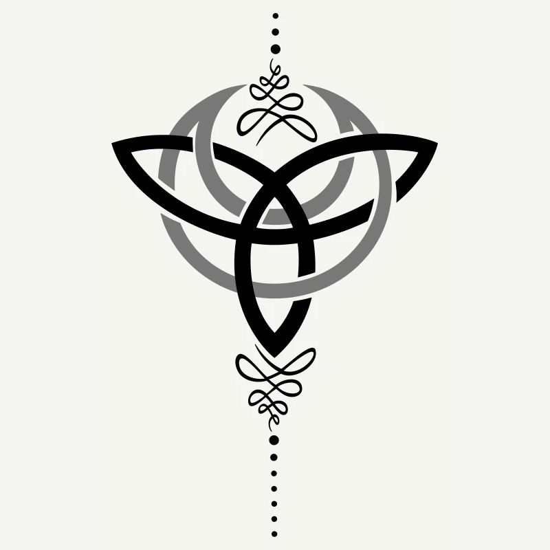 Celtic moon, crescent moon with Trinity symbol.