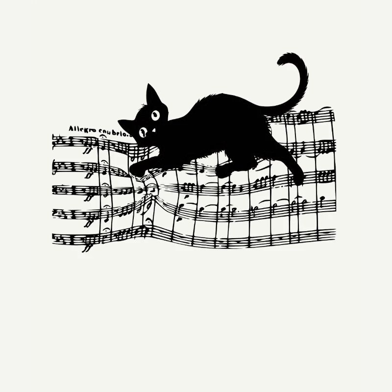 Chat Ludique Sur Partitions De Notes