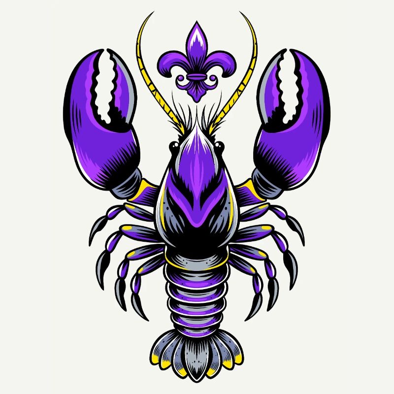 Mardi Gras Languste mit Fleur-de-Lis Design