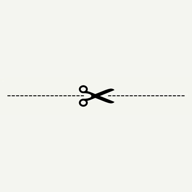 Ciseaux avec ligne de coupe