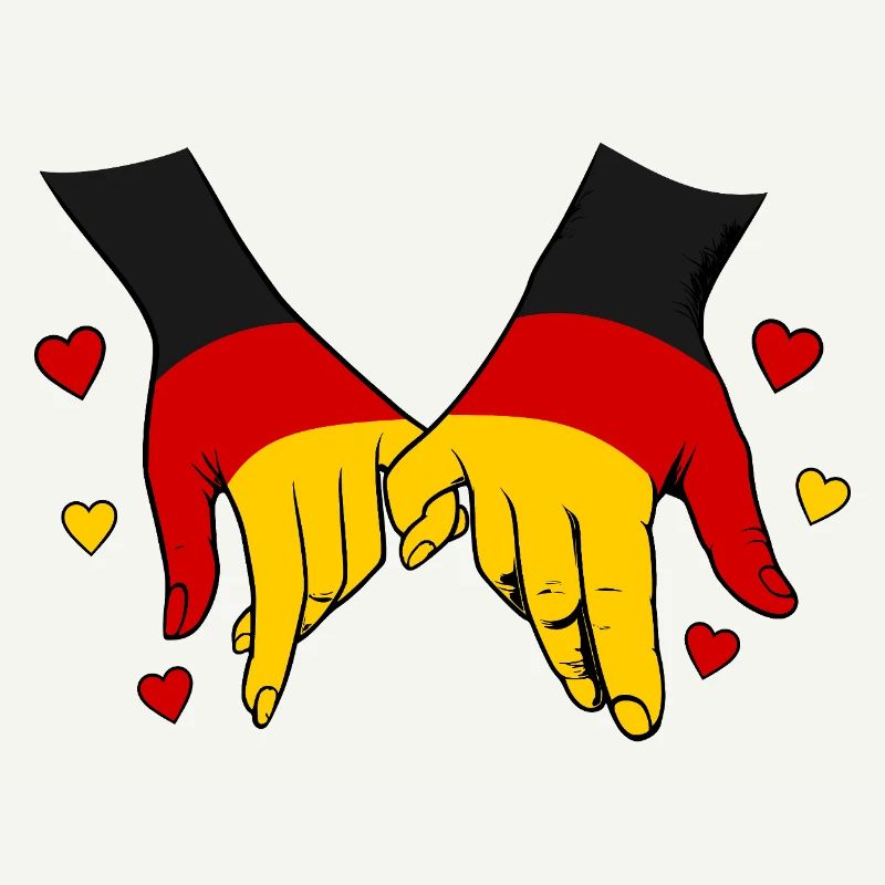 Drapeau allemand main dans la main