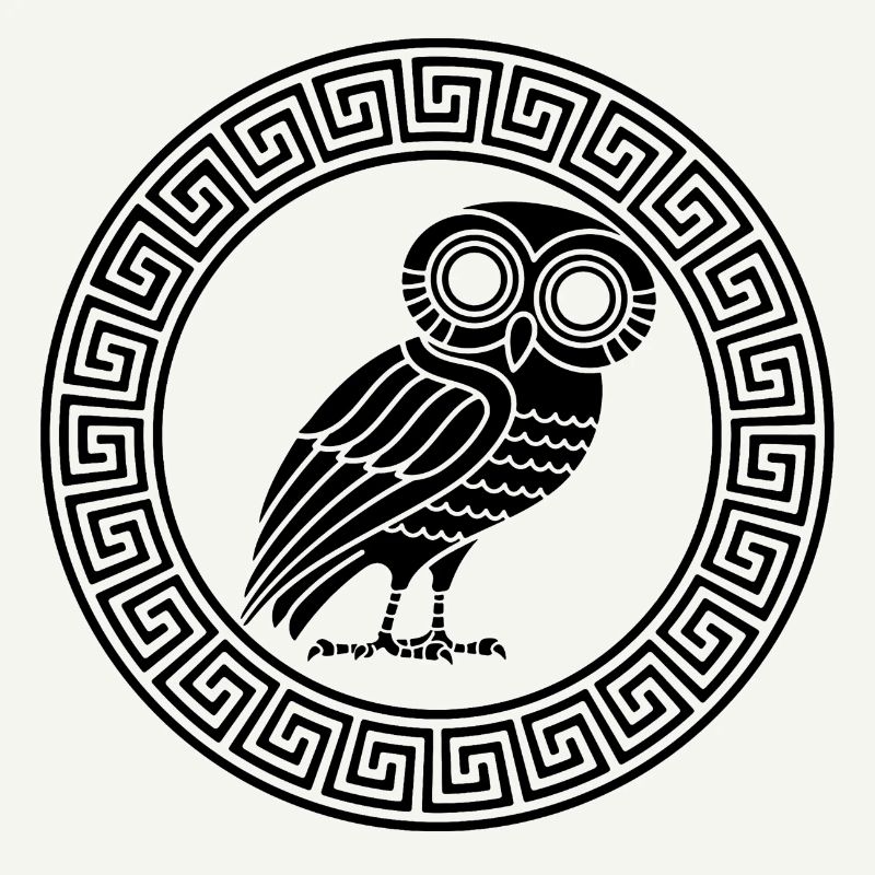 Griechisches Symbol der schwarzen Eule
