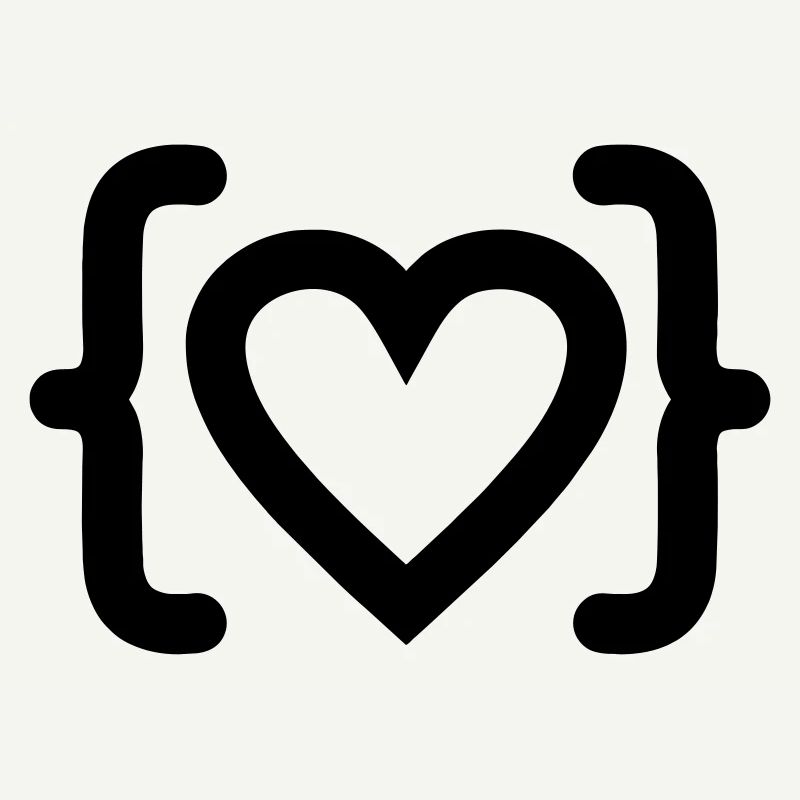 Herz des Programmierer-Code-Logos