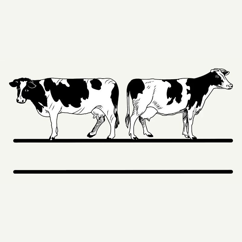 Monogramme de vaches blanches noires