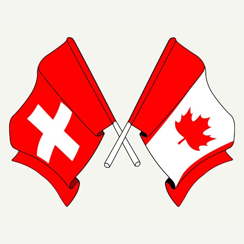 Drapeau de la Suisse et drapeau du Canada