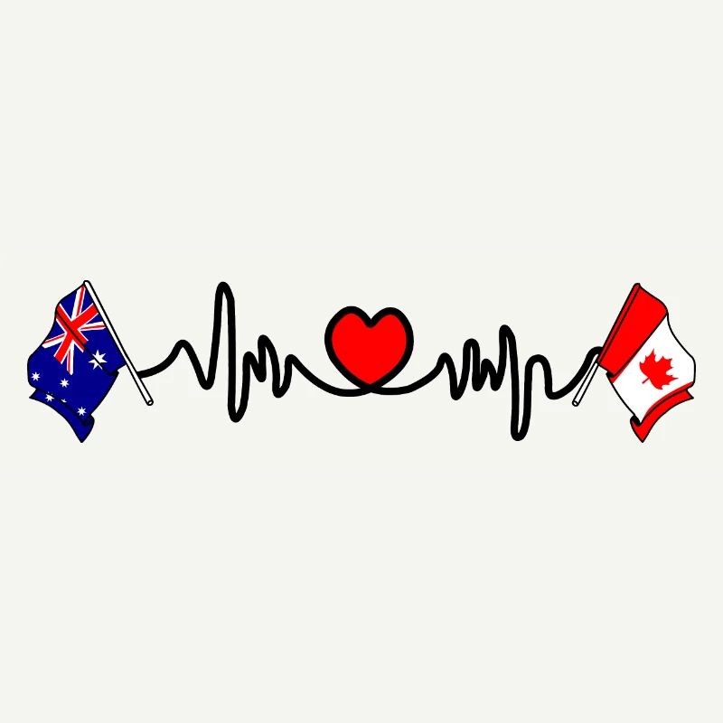 Cardio avec le drapeau de l’Australie et le drapeau du Canada