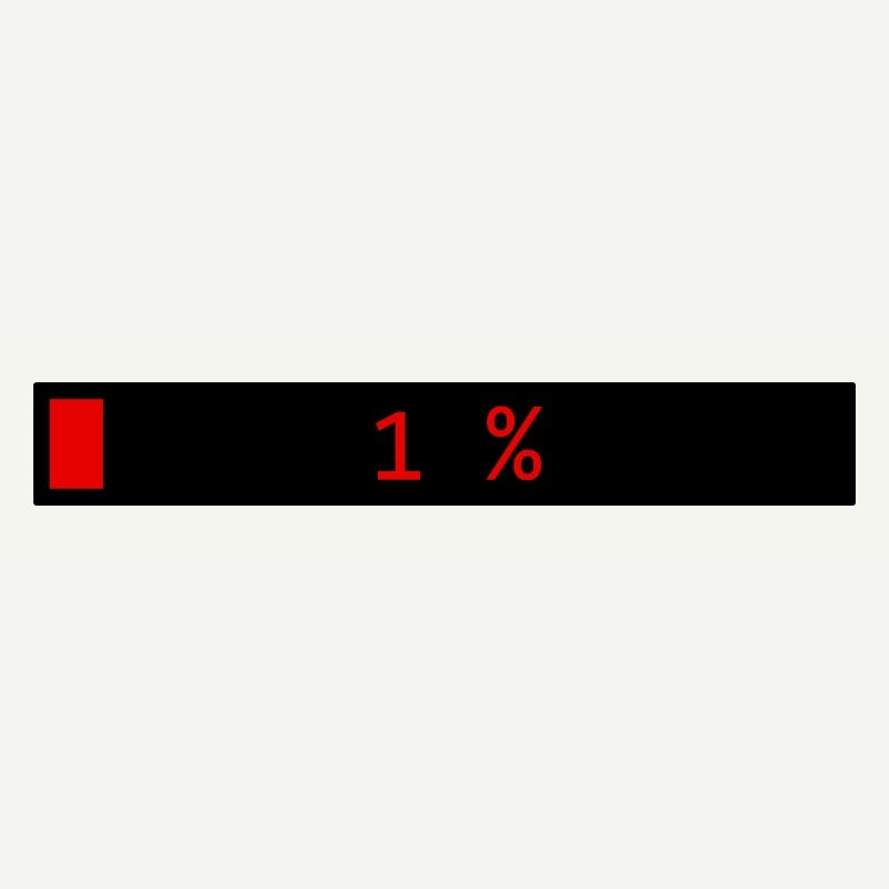 Rectangle loading bar Black Red 1%