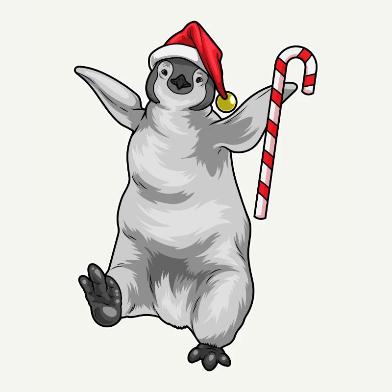 Pingouin Canne de Noël