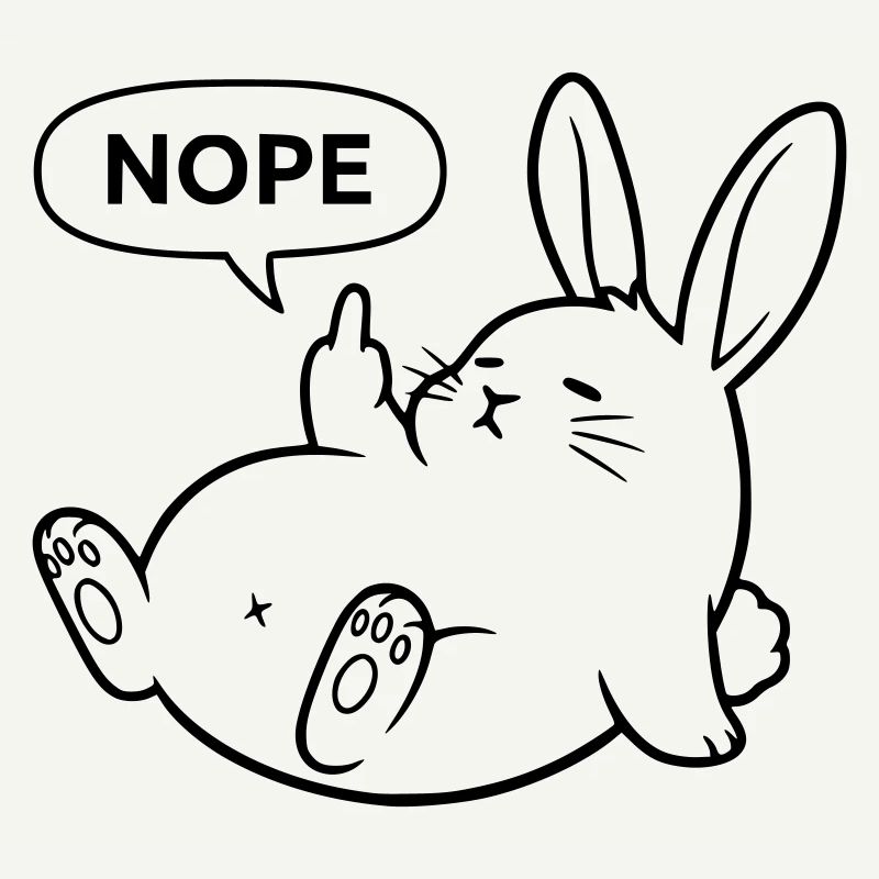 Nope Rabbit | Naughty Bunny Statement
