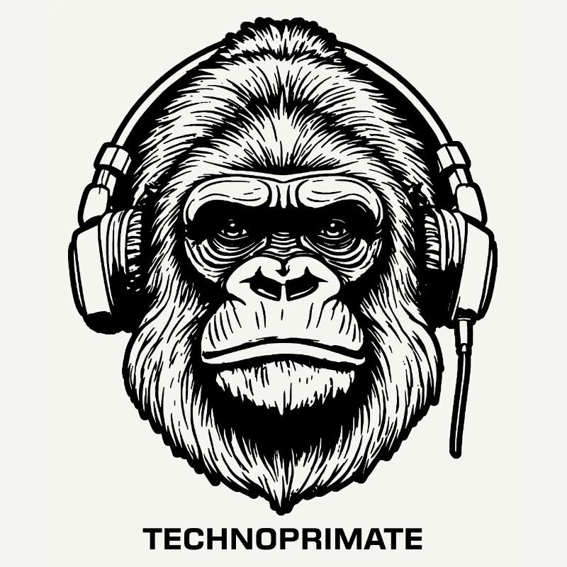 Techno Primate Headphone Ape Art #5 Black