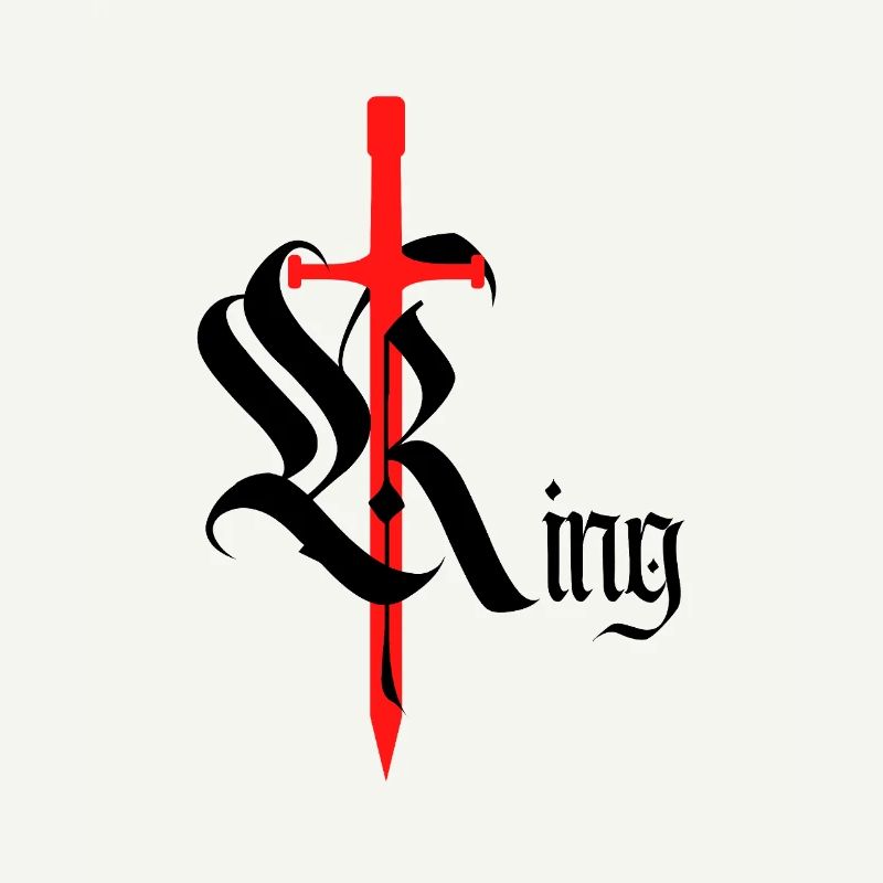 Roi gothique Design avec épée noir t