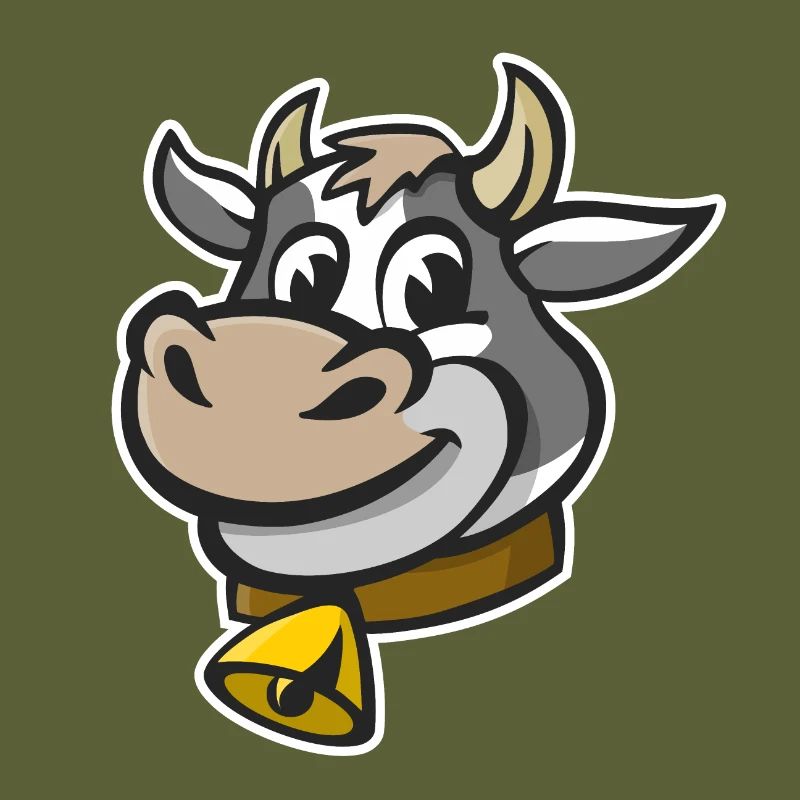 Illustration joyeuse d’une tête de vache.